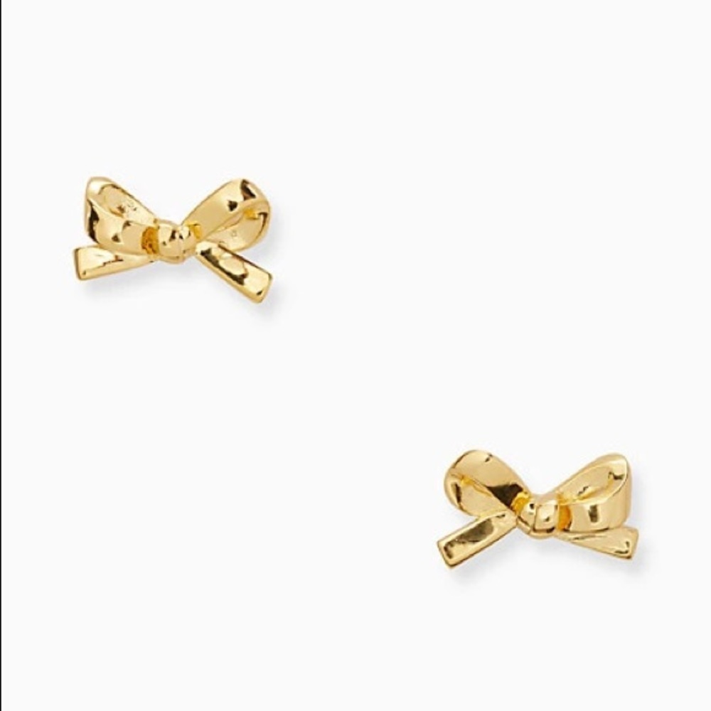 Kate Spade skinny mini bow studs, gold, NWT
